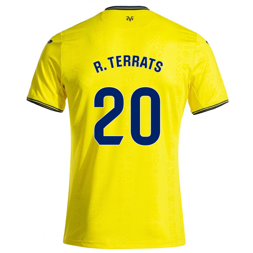 Női Labdarúgás Ramón Terrats #20 Sárga Fekete Hazai Jersey 2024/25 Mez Póló Ing