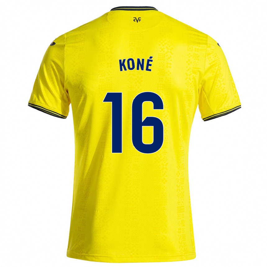 Női Labdarúgás Ayouba Koné #16 Sárga Fekete Hazai Jersey 2024/25 Mez Póló Ing