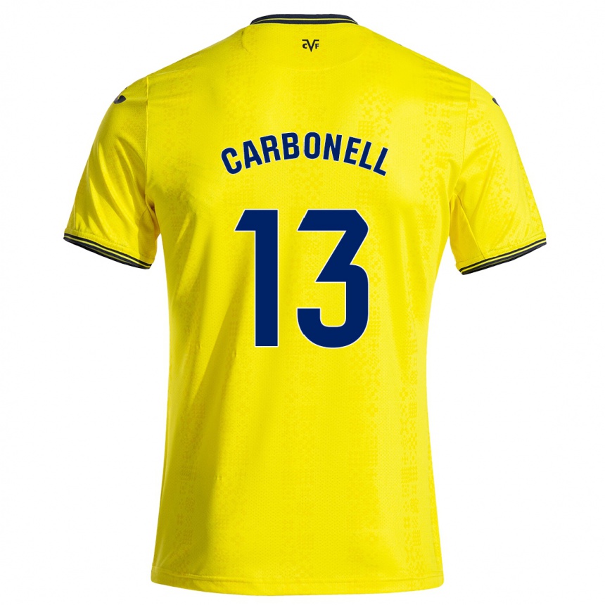 Női Labdarúgás Carmen Carbonell #13 Sárga Fekete Hazai Jersey 2024/25 Mez Póló Ing