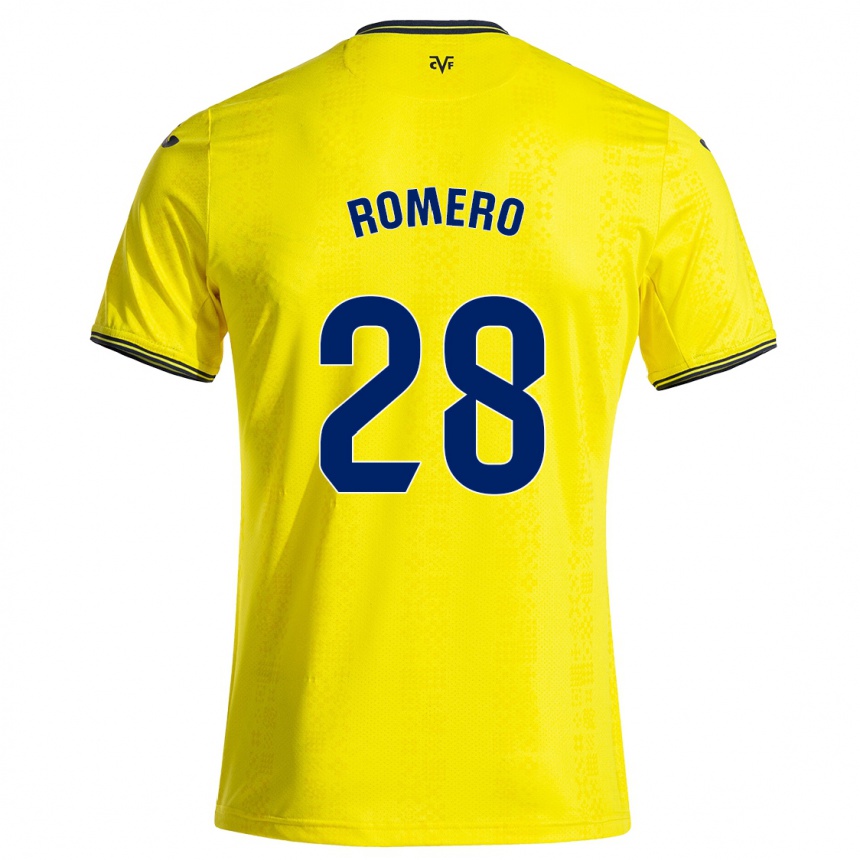 Női Labdarúgás María Romero #28 Sárga Fekete Hazai Jersey 2024/25 Mez Póló Ing