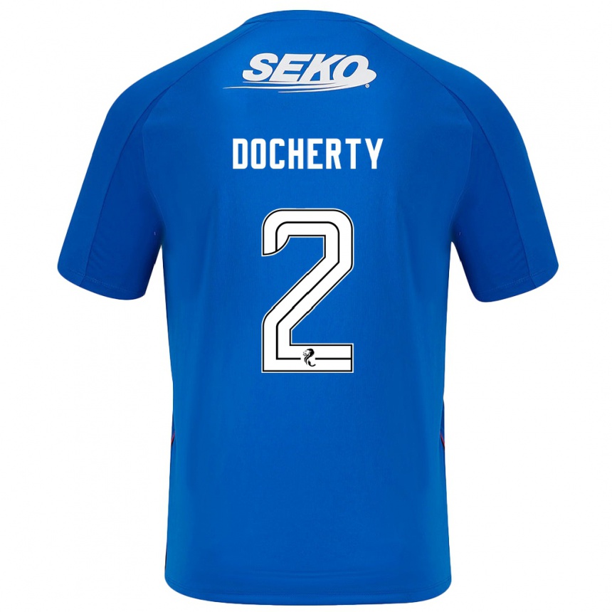 Női Labdarúgás Nicola Docherty #2 Sötétkék Hazai Jersey 2024/25 Mez Póló Ing