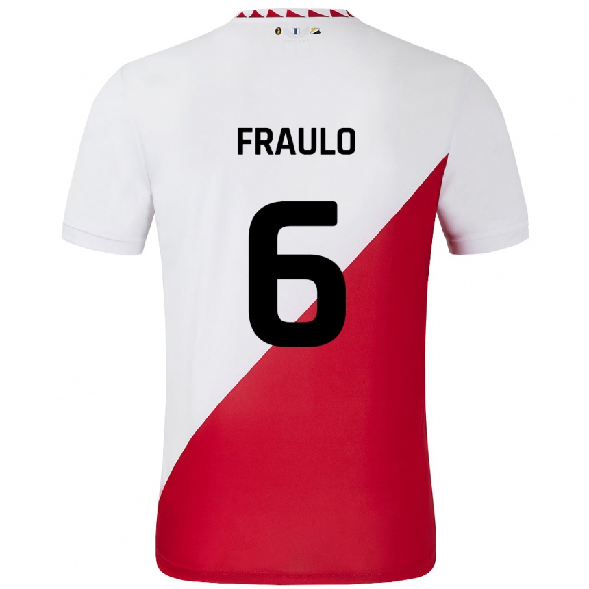 Női Labdarúgás Oscar Fraulo #6 Fehér Piros Hazai Jersey 2024/25 Mez Póló Ing