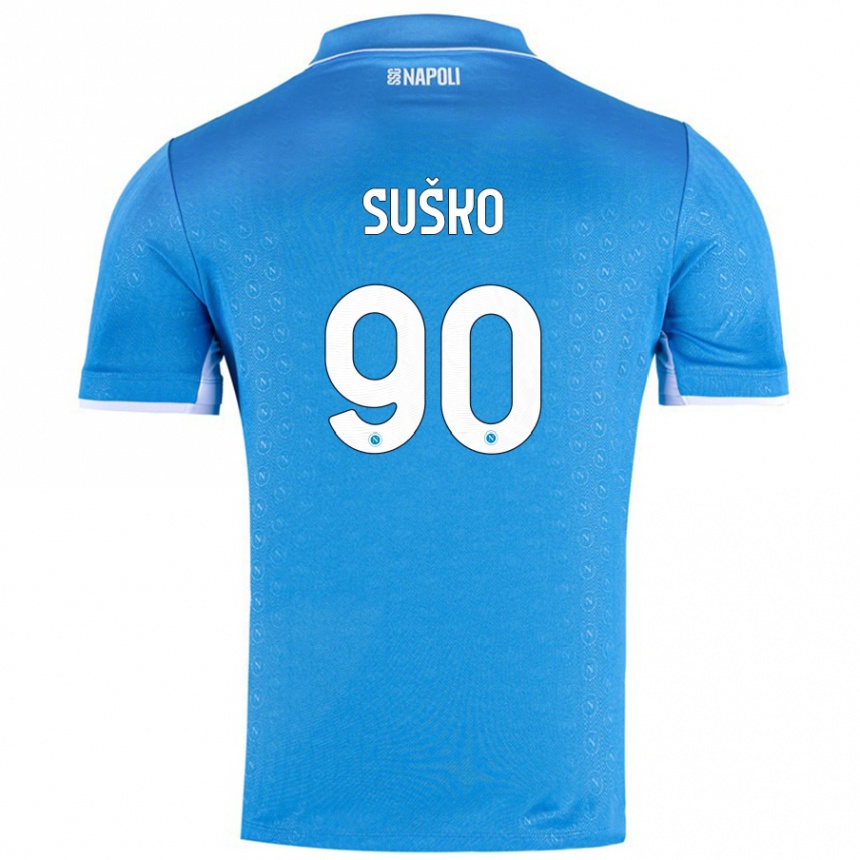 Női Labdarúgás Daniel Suško #90 Ég Kék Hazai Jersey 2024/25 Mez Póló Ing