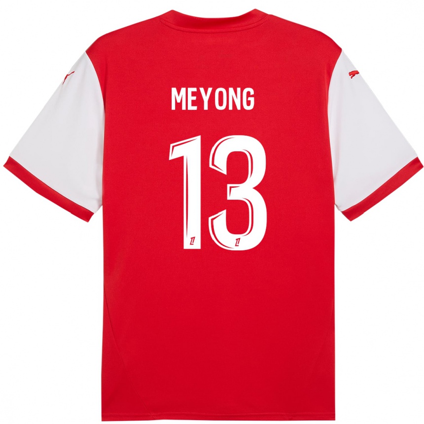 Női Labdarúgás Charlène Meyong #13 Piros Fehér Hazai Jersey 2024/25 Mez Póló Ing