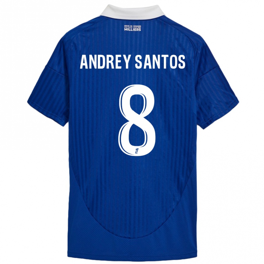 Női Labdarúgás Andrey Santos #8 Kék Fehér Hazai Jersey 2024/25 Mez Póló Ing