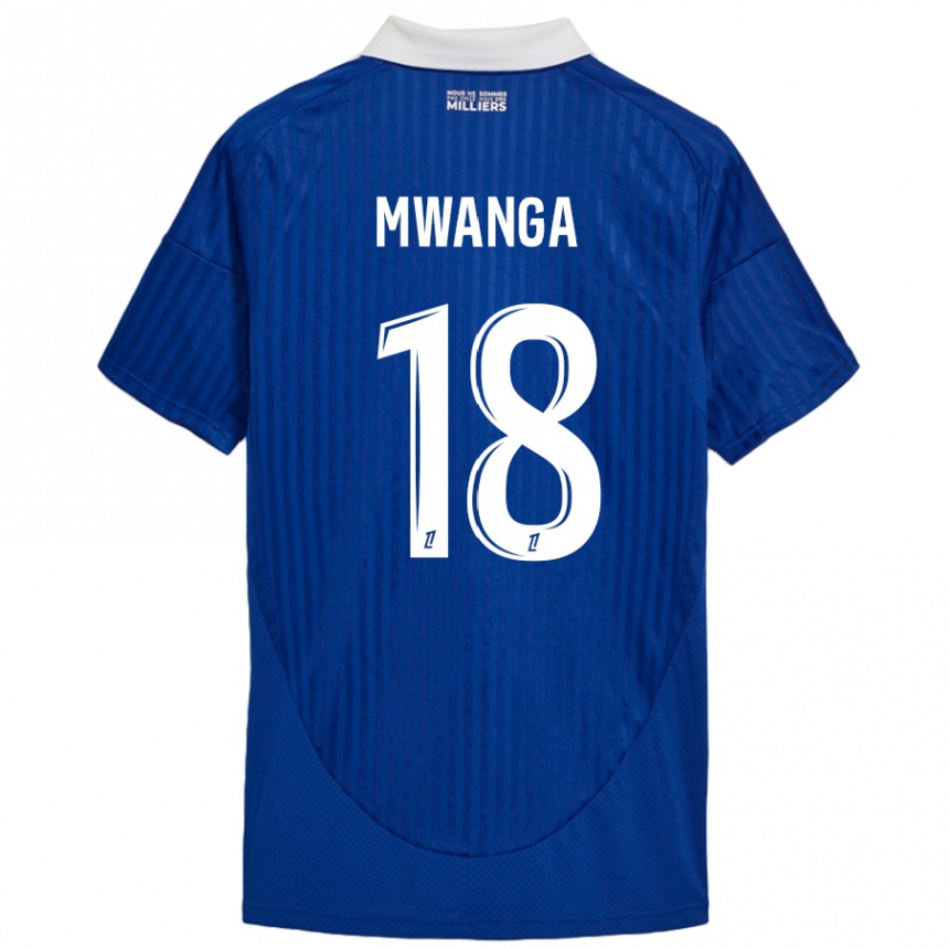 Női Labdarúgás Junior Mwanga #18 Kék Fehér Hazai Jersey 2024/25 Mez Póló Ing