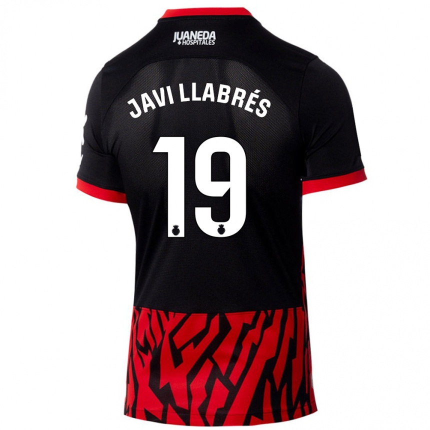 Női Labdarúgás Javi Llabrés #19 Fekete Piros Hazai Jersey 2024/25 Mez Póló Ing