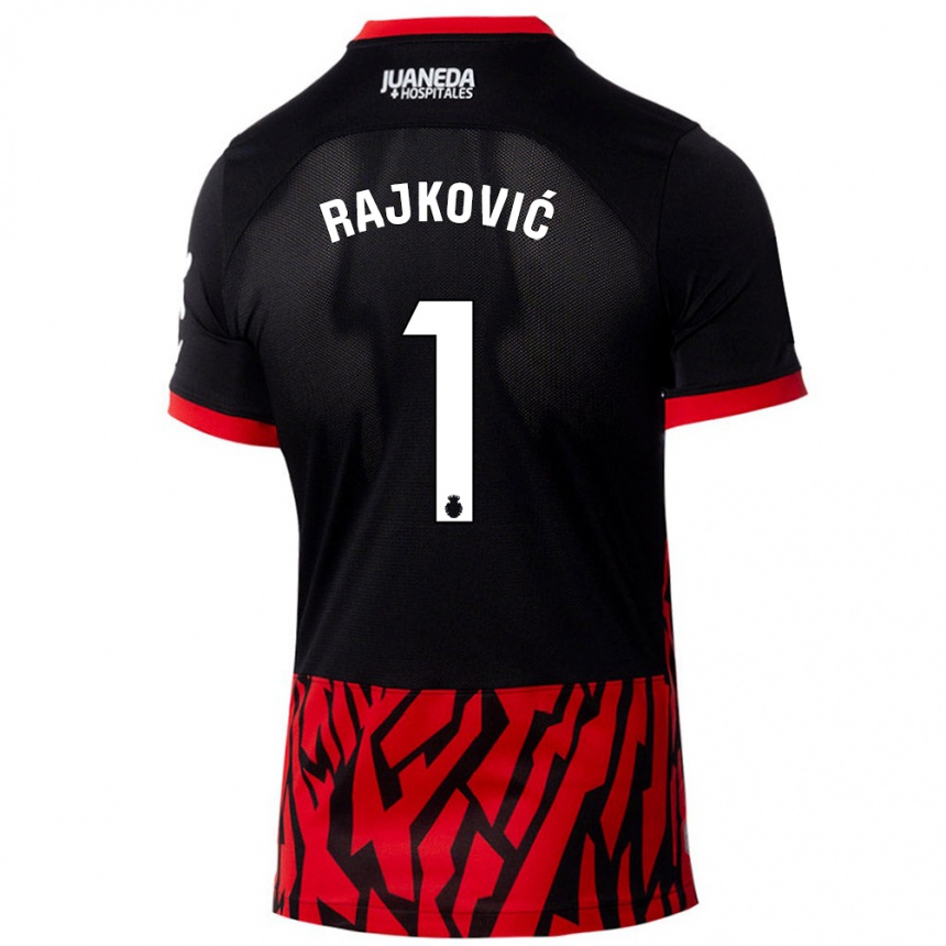 Női Labdarúgás Predrag Rajkovic #1 Fekete Piros Hazai Jersey 2024/25 Mez Póló Ing