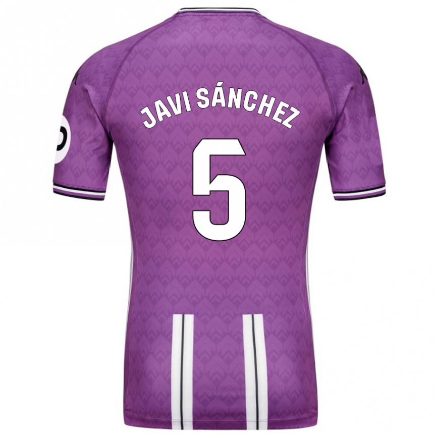 Női Labdarúgás Javi Sánchez #5 Lila Fehér Hazai Jersey 2024/25 Mez Póló Ing