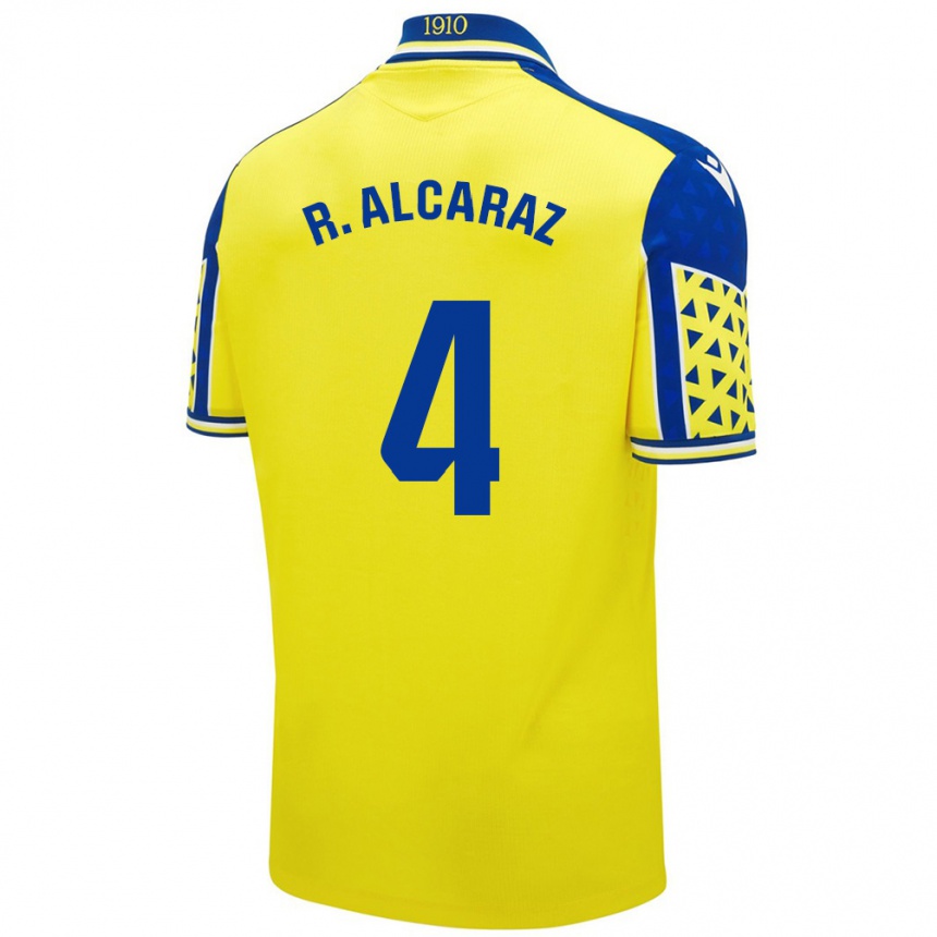 Női Labdarúgás Rubén Alcaraz #4 Sárga Kék Hazai Jersey 2024/25 Mez Póló Ing