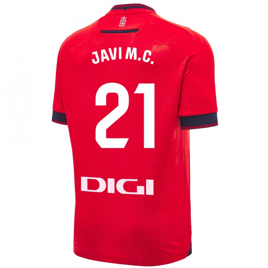 Női Labdarúgás Javi Martínez #21 Piros Fehér Hazai Jersey 2024/25 Mez Póló Ing