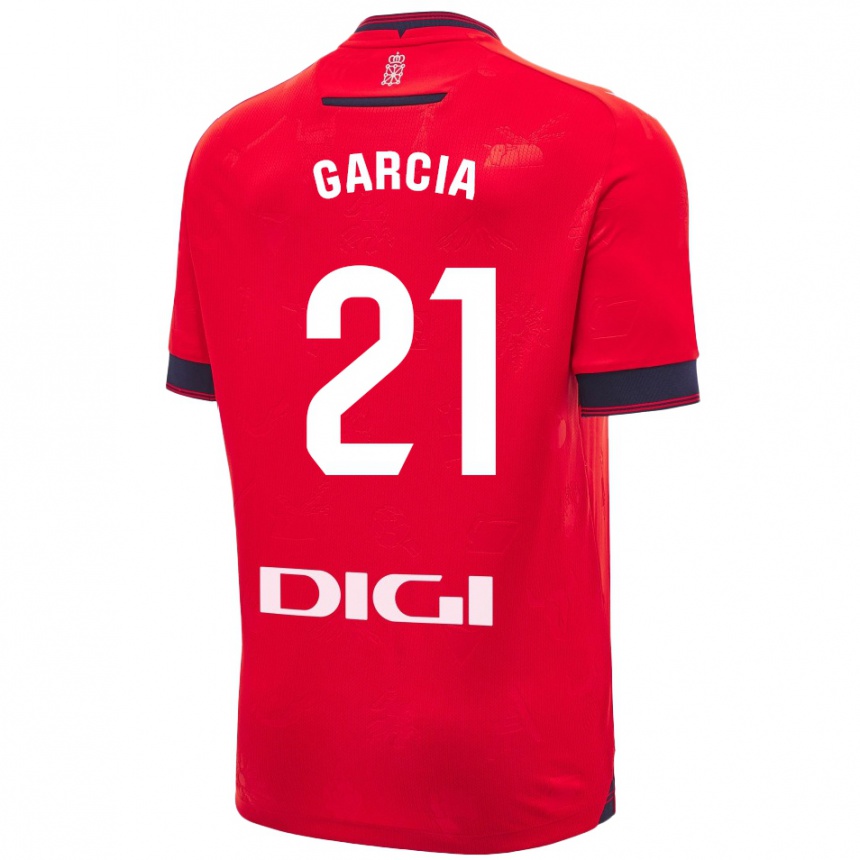 Női Labdarúgás Jon García #21 Piros Fehér Hazai Jersey 2024/25 Mez Póló Ing