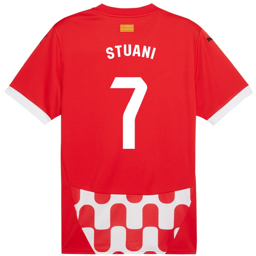 Női Labdarúgás Cristhian Stuani #7 Piros Fehér Hazai Jersey 2024/25 Mez Póló Ing