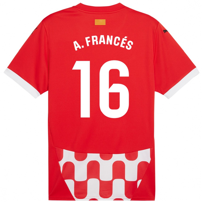 Női Labdarúgás Alejandro Francés #16 Piros Fehér Hazai Jersey 2024/25 Mez Póló Ing