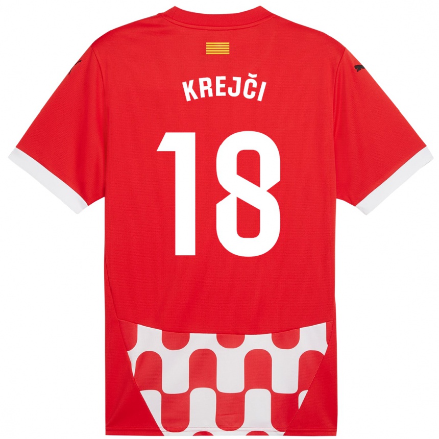 Női Labdarúgás Ladislav Krejci #18 Piros Fehér Hazai Jersey 2024/25 Mez Póló Ing