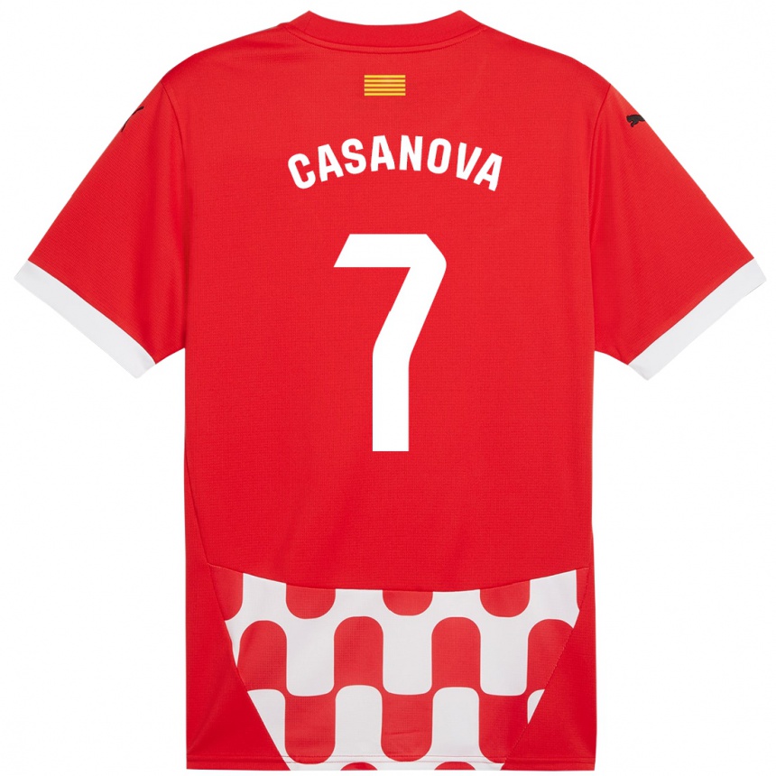 Női Labdarúgás Àstrid Casanova #7 Piros Fehér Hazai Jersey 2024/25 Mez Póló Ing