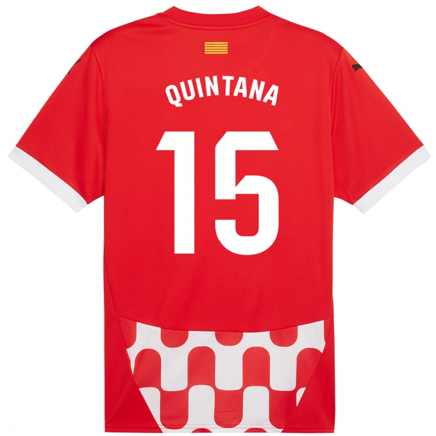 Női Labdarúgás Amru Quintana #15 Piros Fehér Hazai Jersey 2024/25 Mez Póló Ing