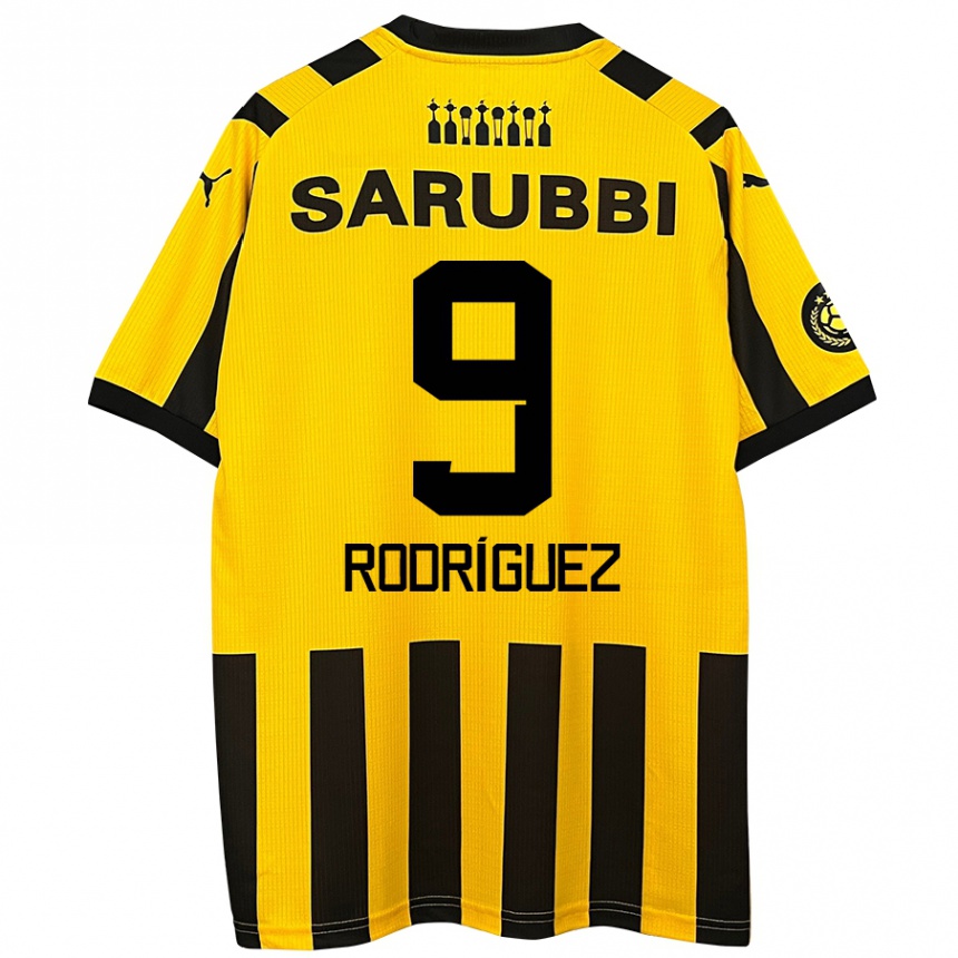 Női Labdarúgás Agustín Rodríguez #9 Sárga Fekete Hazai Jersey 2024/25 Mez Póló Ing