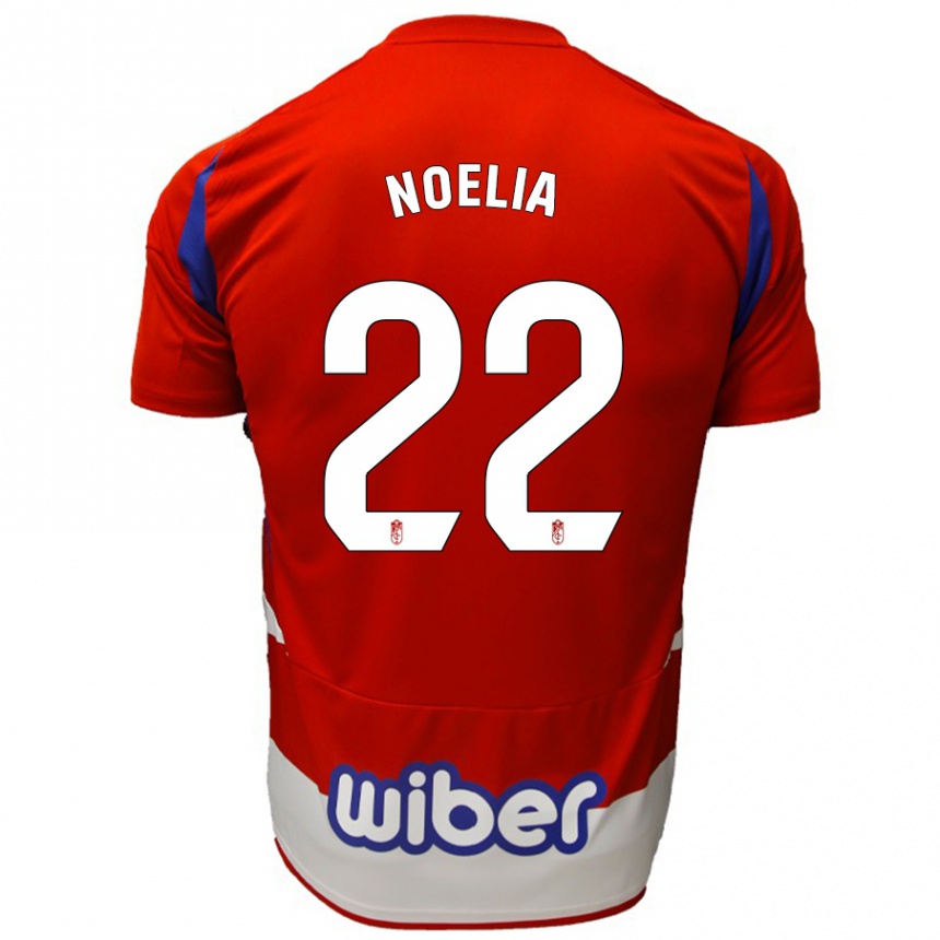 Női Labdarúgás Noelia Salas Mullens #22 Piros Fehér Kék Hazai Jersey 2024/25 Mez Póló Ing