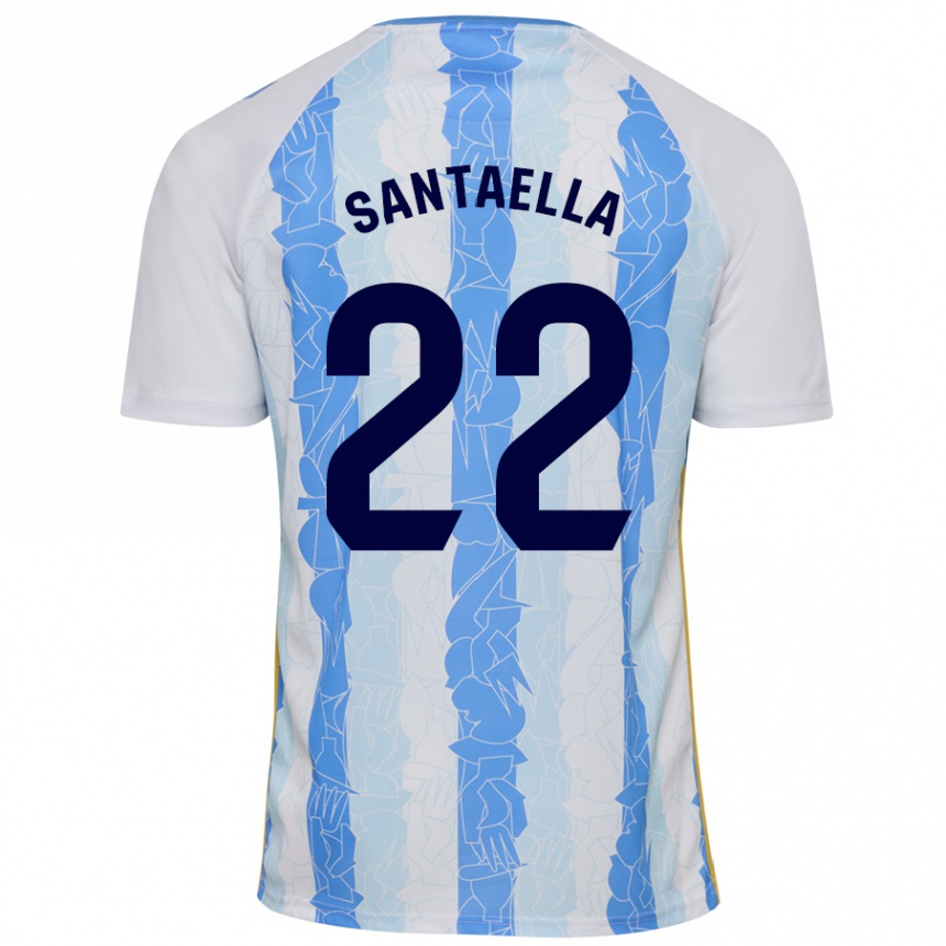 Női Labdarúgás Miguel Ángel Santaella #22 Fehér Kék Hazai Jersey 2024/25 Mez Póló Ing