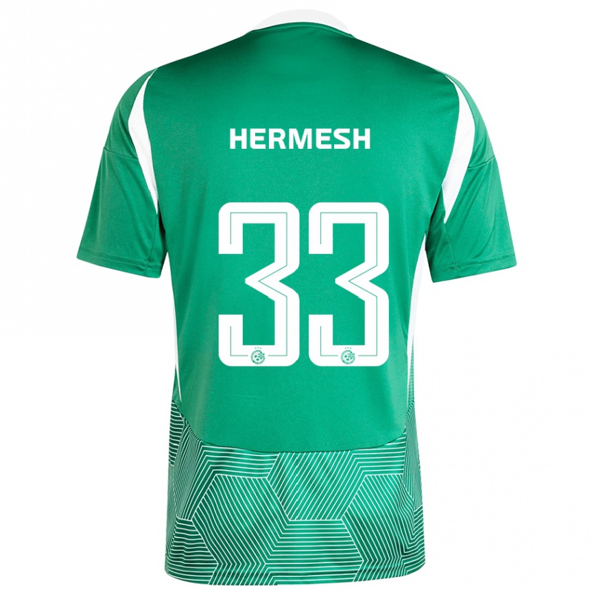 Női Labdarúgás Liam Hermesh #33 Zöld Fehér Hazai Jersey 2024/25 Mez Póló Ing