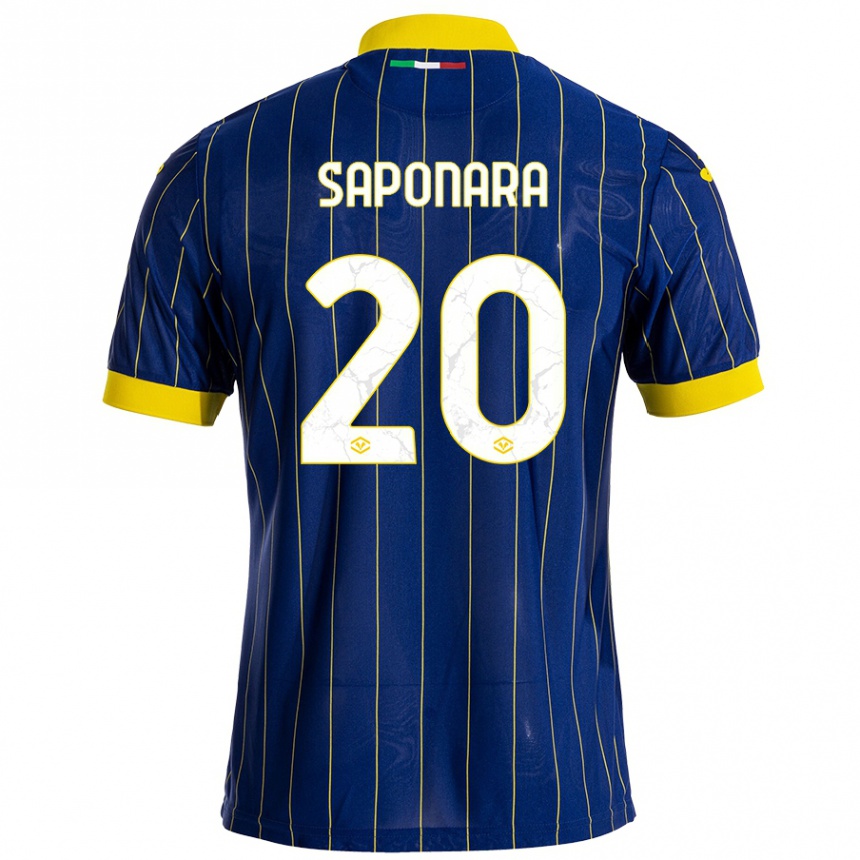 Női Labdarúgás Riccardo Saponara #20 Kék Sárga Hazai Jersey 2024/25 Mez Póló Ing