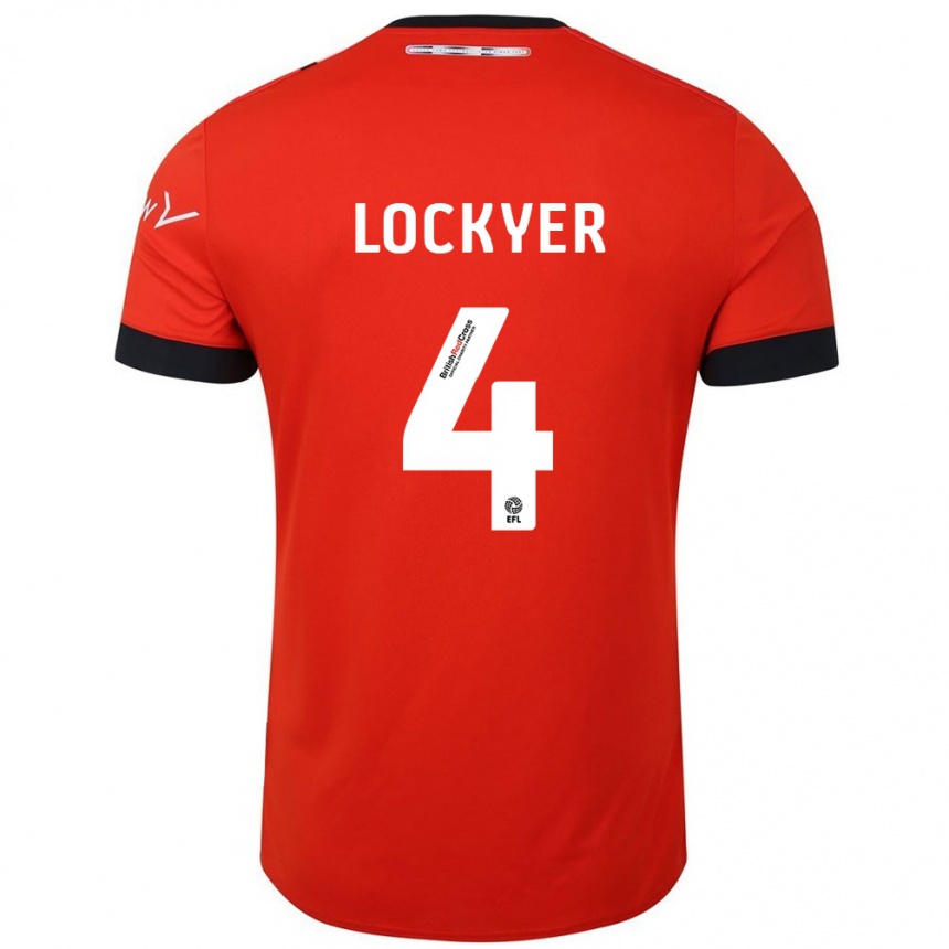 Női Labdarúgás Tom Lockyer #4 Narancssárga Fekete Hazai Jersey 2024/25 Mez Póló Ing