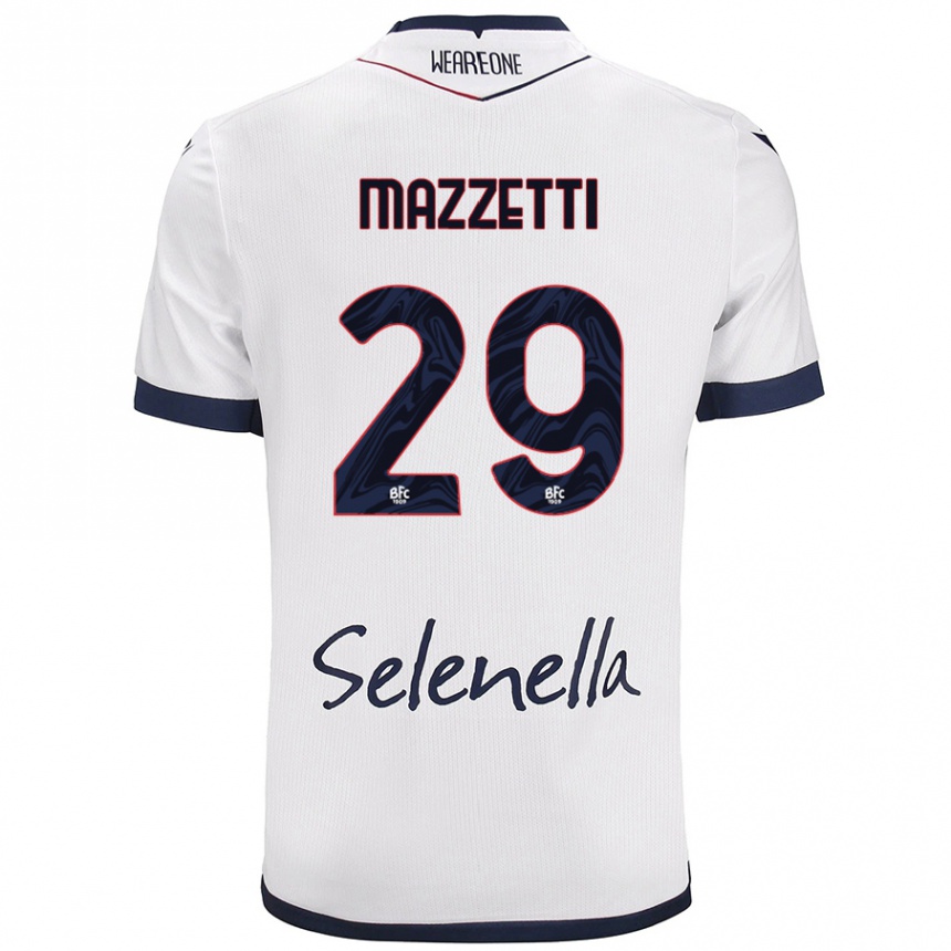 Női Labdarúgás Gabriele Mazzetti #29 Fehér Royal Blue Idegenbeli Jersey 2024/25 Mez Póló Ing