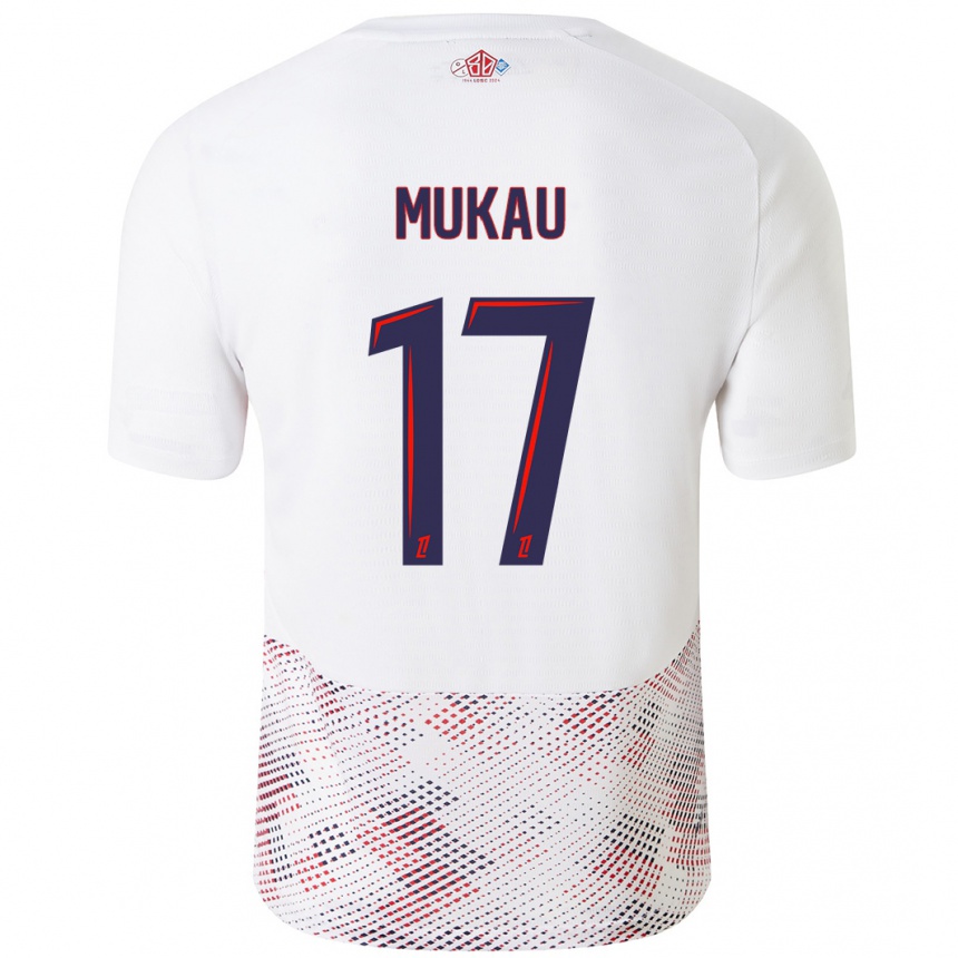 Női Labdarúgás Ngal'ayel Mukau #17 Fehér Royal Blue Idegenbeli Jersey 2024/25 Mez Póló Ing