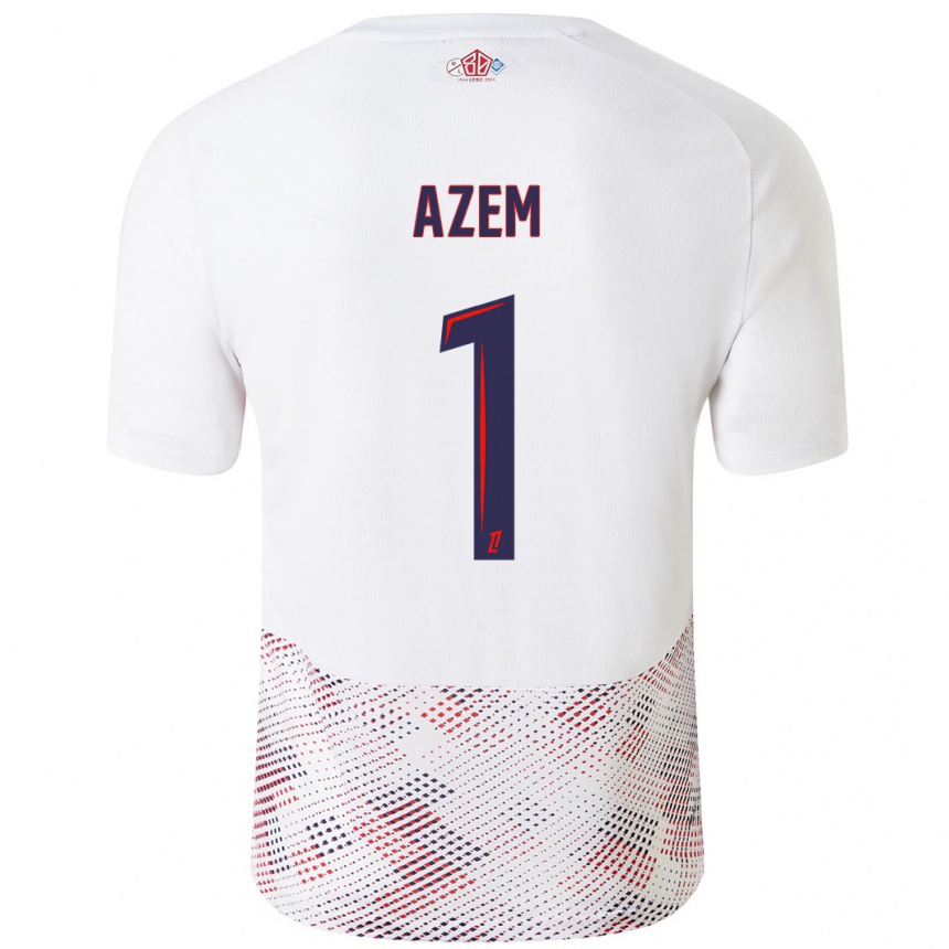 Női Labdarúgás Floriane Azem #1 Fehér Royal Blue Idegenbeli Jersey 2024/25 Mez Póló Ing