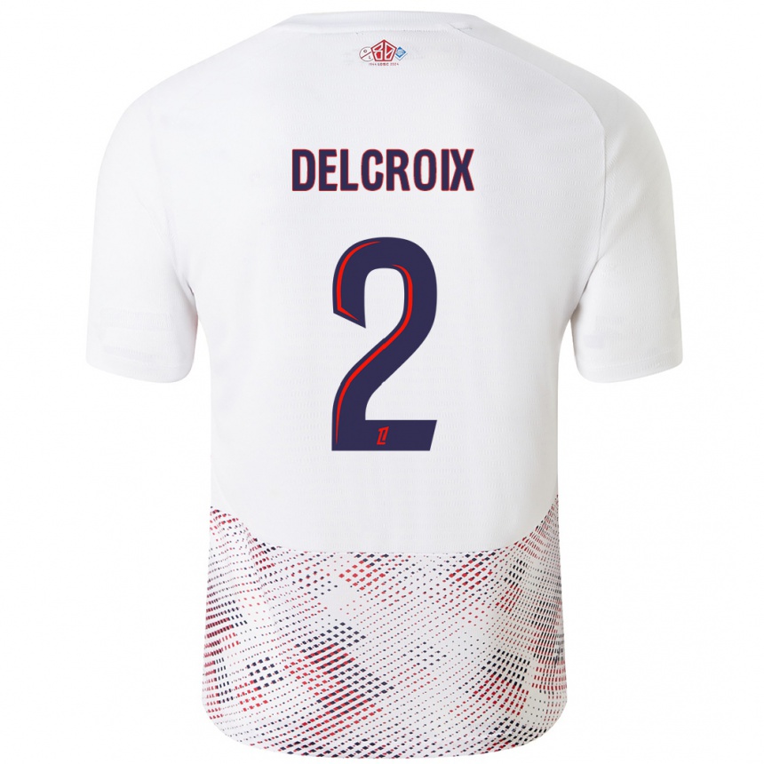 Női Labdarúgás Céleste Delcroix #2 Fehér Royal Blue Idegenbeli Jersey 2024/25 Mez Póló Ing