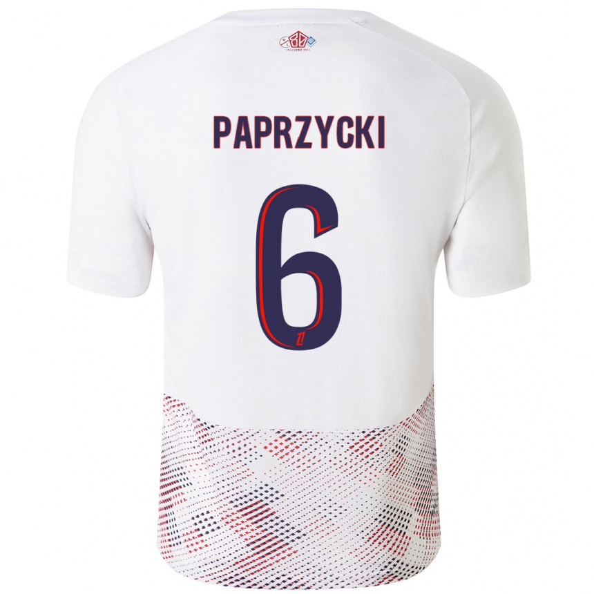 Női Labdarúgás Aurore Paprzycki #6 Fehér Royal Blue Idegenbeli Jersey 2024/25 Mez Póló Ing