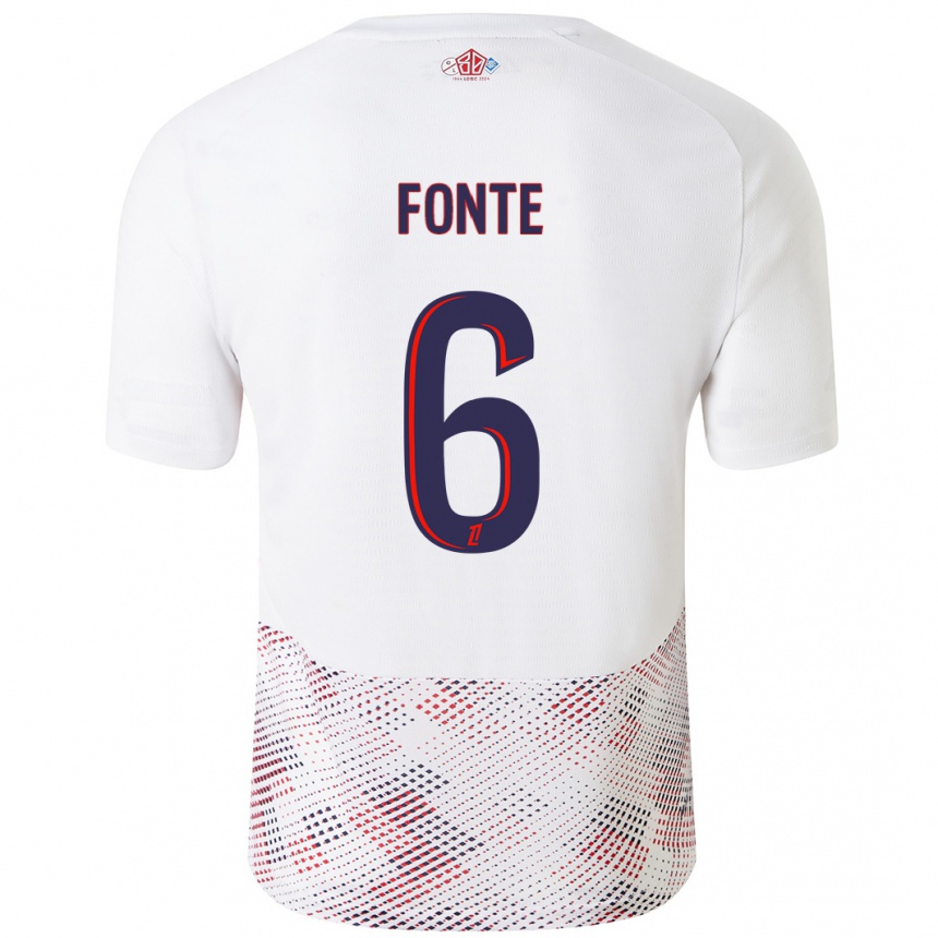 Női Labdarúgás Jose Fonte #6 Fehér Royal Blue Idegenbeli Jersey 2024/25 Mez Póló Ing