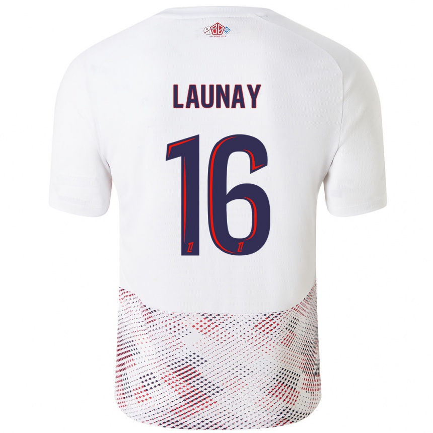 Női Labdarúgás Elisa Launay #16 Fehér Royal Blue Idegenbeli Jersey 2024/25 Mez Póló Ing