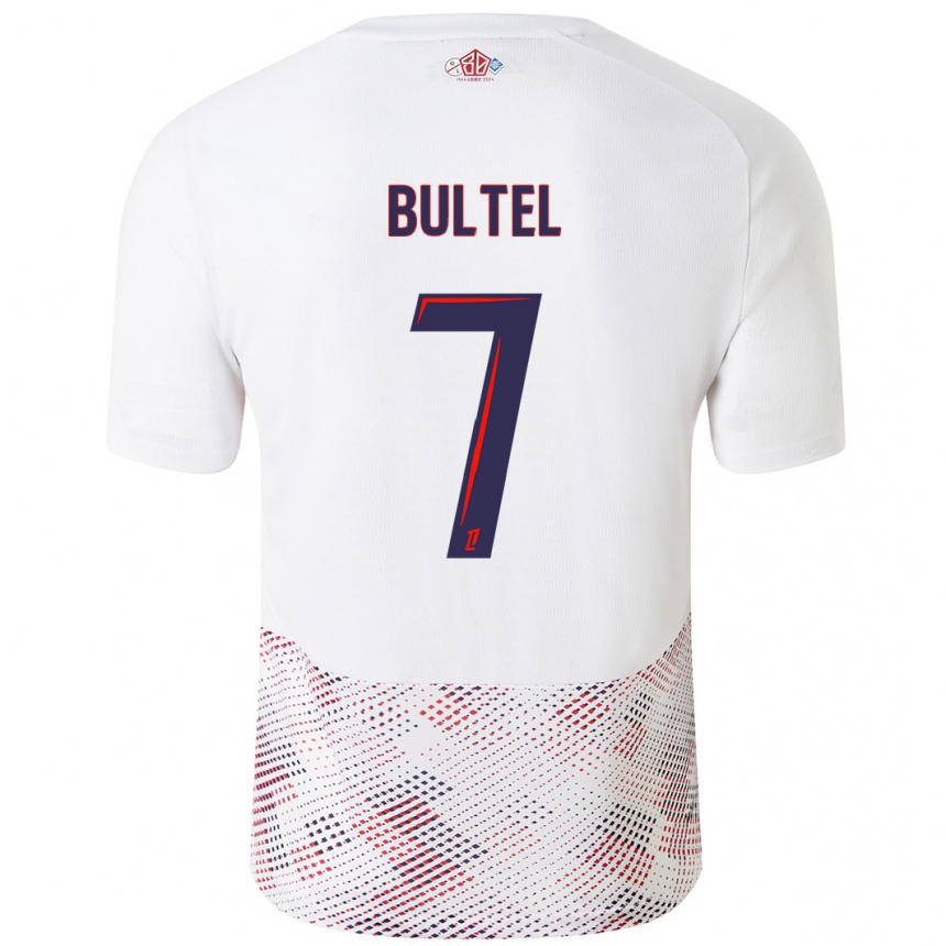 Női Labdarúgás Ludivine Bultel #7 Fehér Royal Blue Idegenbeli Jersey 2024/25 Mez Póló Ing