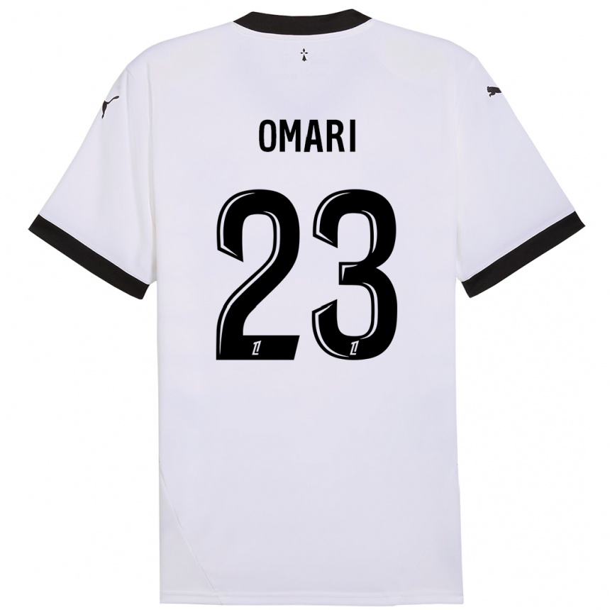 Női Labdarúgás Warmed Omari #23 Fehér Fekete Idegenbeli Jersey 2024/25 Mez Póló Ing