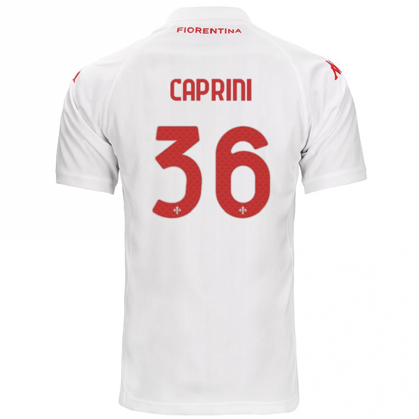 Női Labdarúgás Maat Daniel Caprini #36 Fehér Idegenbeli Jersey 2024/25 Mez Póló Ing