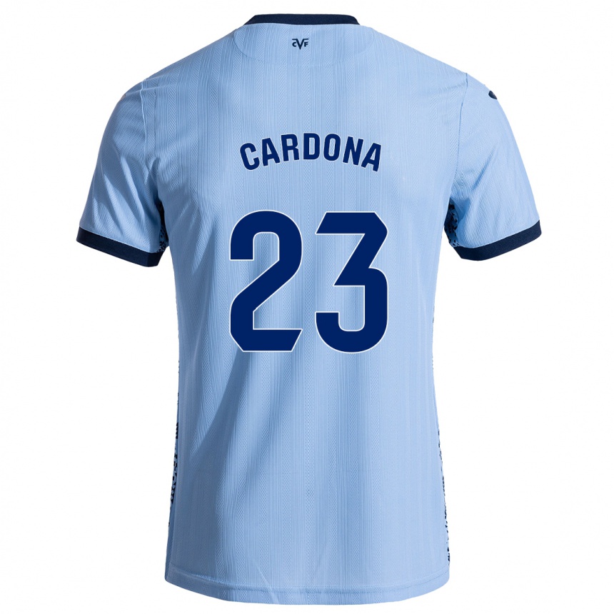 Női Labdarúgás Sergi Cardona #23 Ég Kék Idegenbeli Jersey 2024/25 Mez Póló Ing