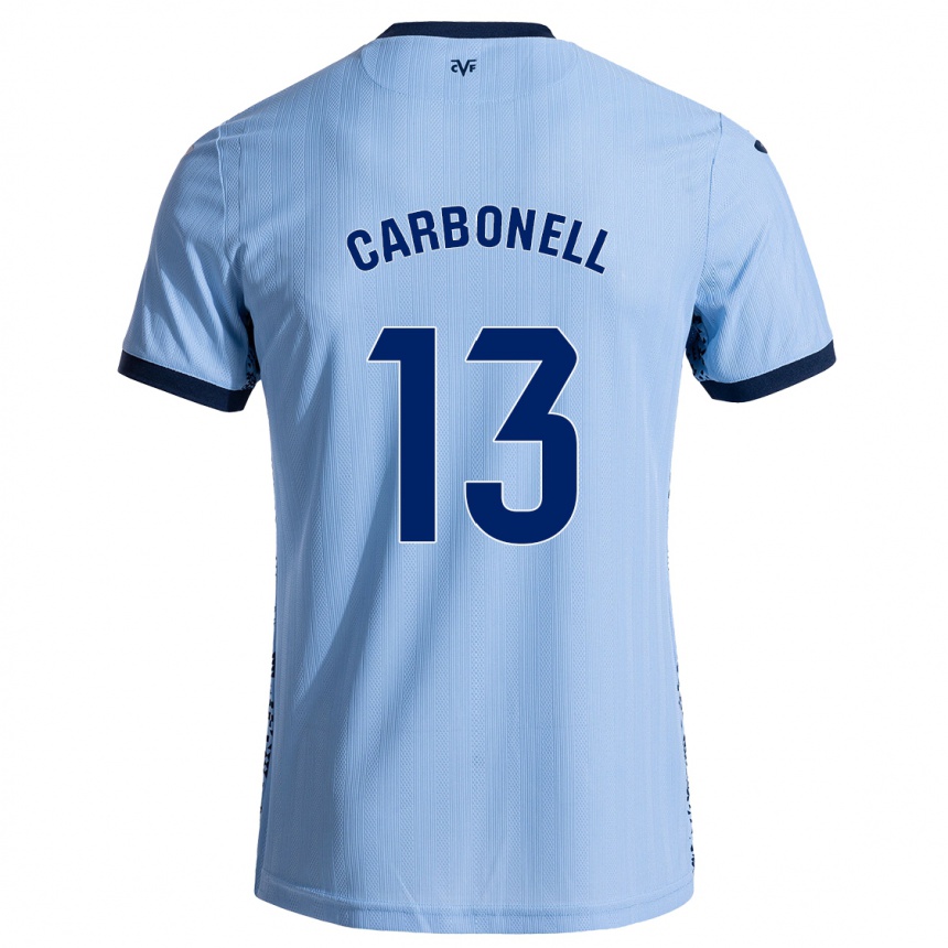 Női Labdarúgás Carmen Carbonell #13 Ég Kék Idegenbeli Jersey 2024/25 Mez Póló Ing