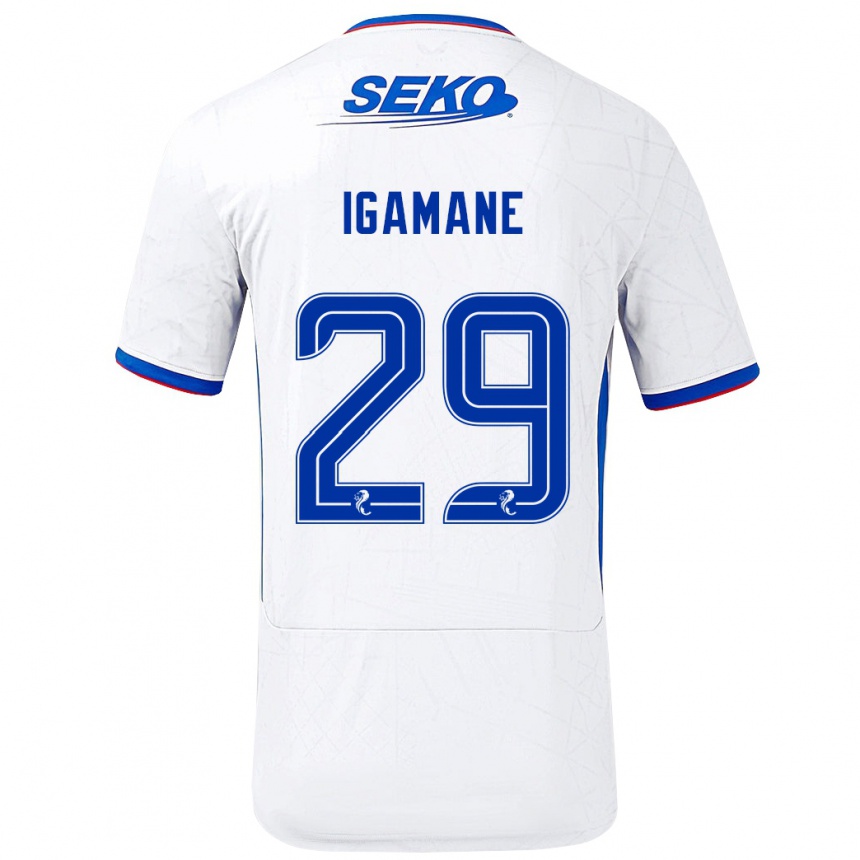 Női Labdarúgás Hamza Igamane #29 Fehér Kék Idegenbeli Jersey 2024/25 Mez Póló Ing