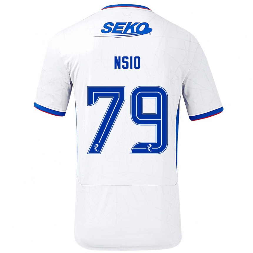 Női Labdarúgás Paul Nsio #79 Fehér Kék Idegenbeli Jersey 2024/25 Mez Póló Ing