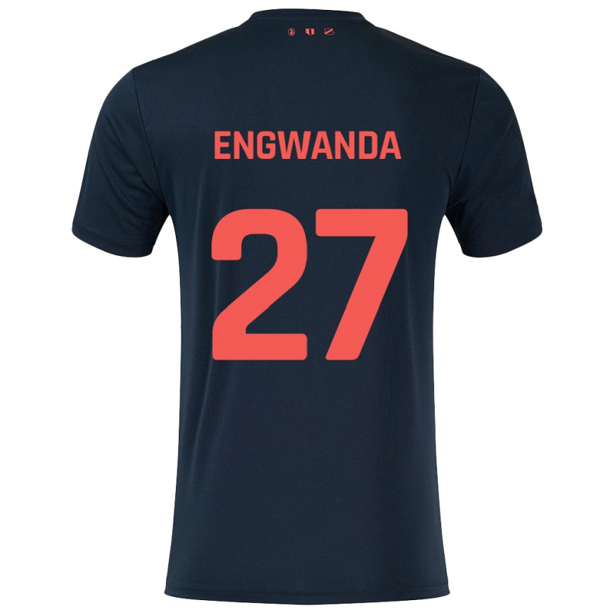 Női Labdarúgás Alonzo Engwanda #27 Fekete Piros Idegenbeli Jersey 2024/25 Mez Póló Ing