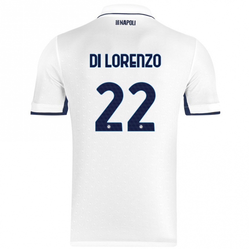 Női Labdarúgás Giovanni Di Lorenzo #22 Fehér Royal Blue Idegenbeli Jersey 2024/25 Mez Póló Ing