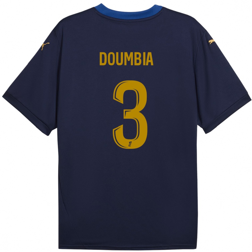 Női Labdarúgás Kamory Doumbia #3 Sötétkék Arany Idegenbeli Jersey 2024/25 Mez Póló Ing