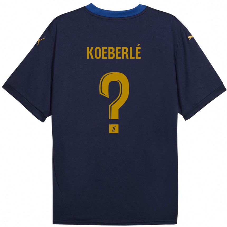 Női Labdarúgás Samuel Koeberlé #0 Sötétkék Arany Idegenbeli Jersey 2024/25 Mez Póló Ing