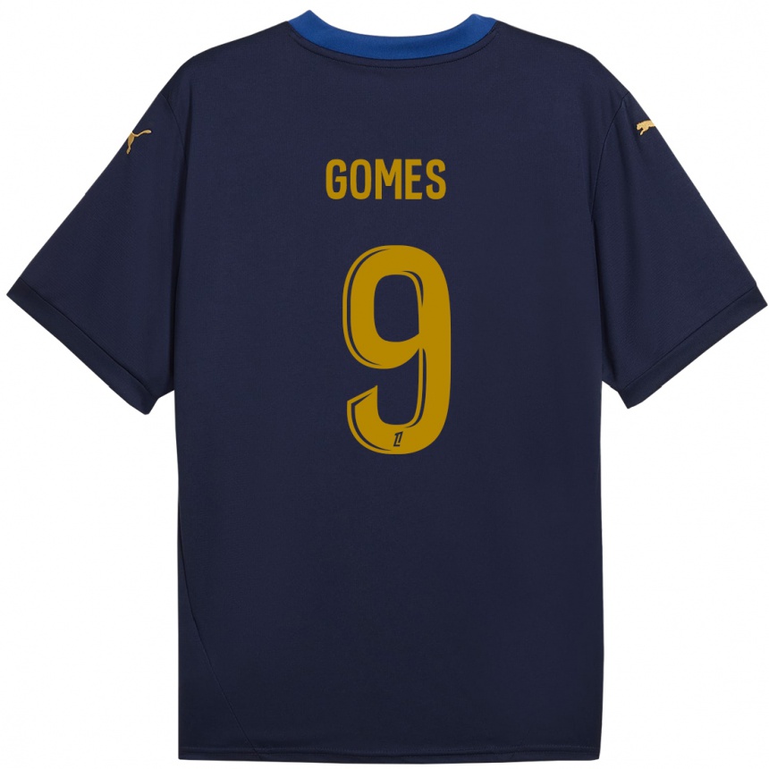 Női Labdarúgás Mélissa Gomes #9 Sötétkék Arany Idegenbeli Jersey 2024/25 Mez Póló Ing