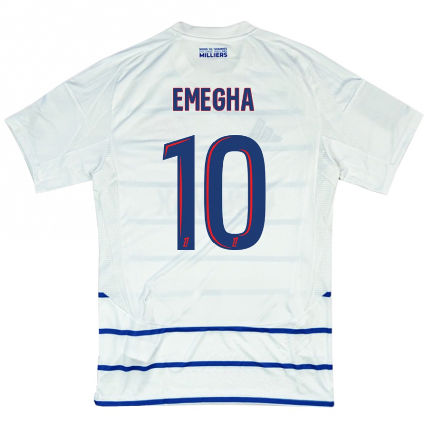 Női Labdarúgás Emanuel Emegha #10 Fehér Kék Idegenbeli Jersey 2024/25 Mez Póló Ing