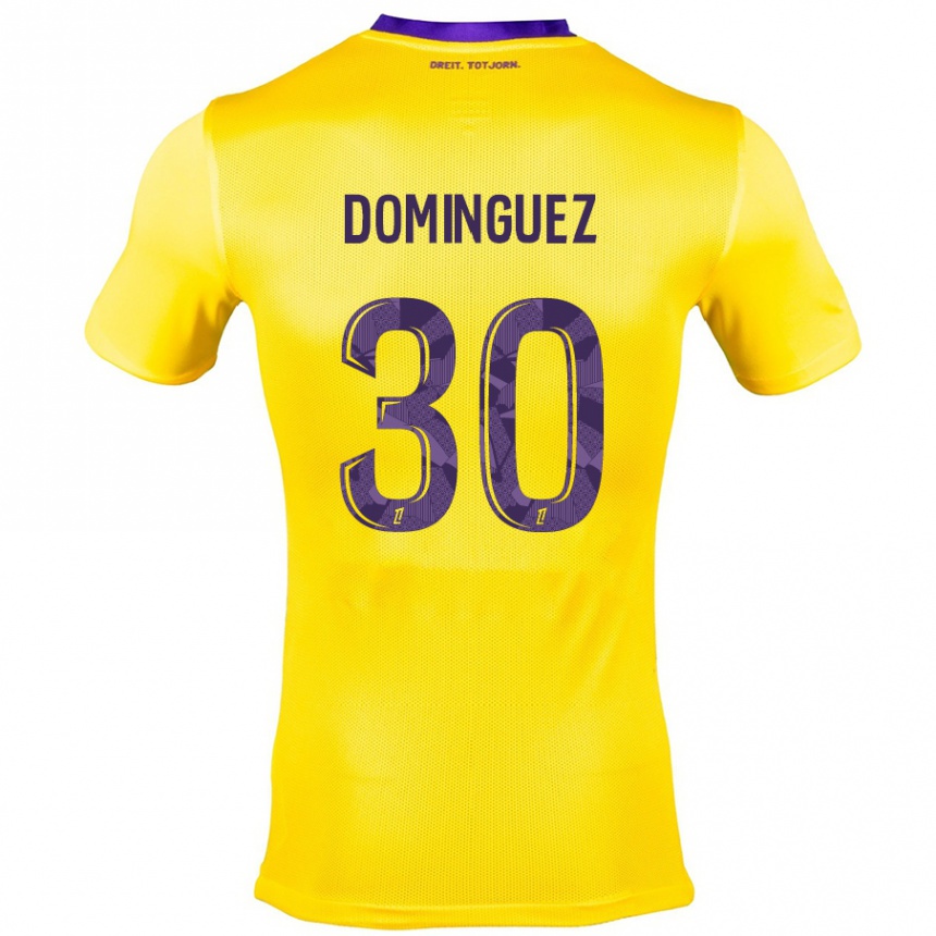 Női Labdarúgás Álex Domínguez #30 Sárga Lila Idegenbeli Jersey 2024/25 Mez Póló Ing