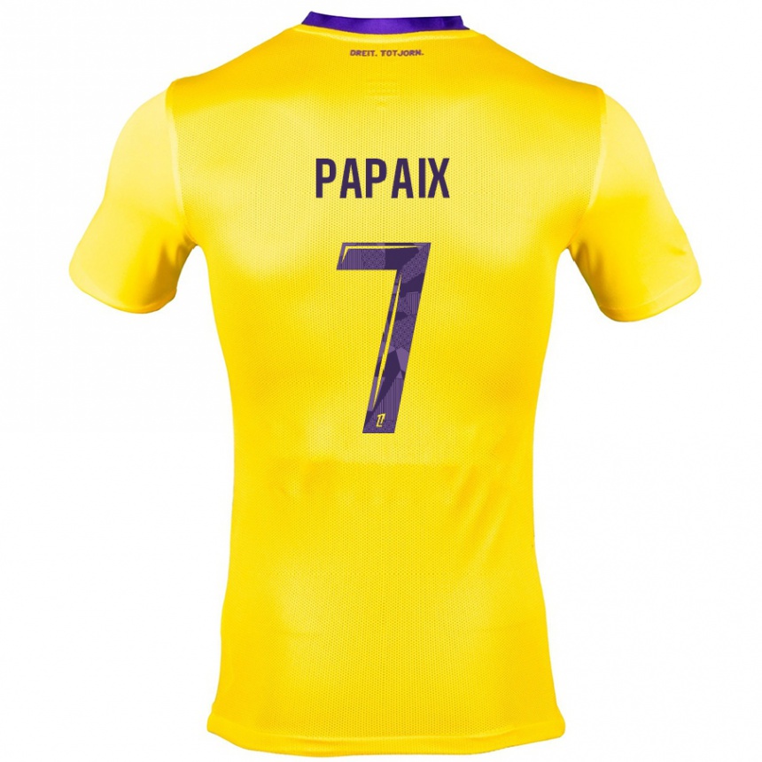 Női Labdarúgás Marie Papaix #7 Sárga Lila Idegenbeli Jersey 2024/25 Mez Póló Ing