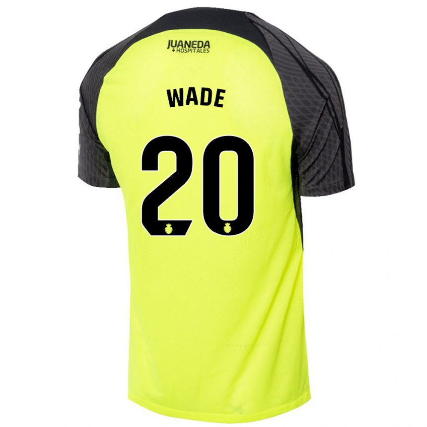 Női Labdarúgás Sebas Wade #20 Fluoreszkáló Zöld Fekete Idegenbeli Jersey 2024/25 Mez Póló Ing